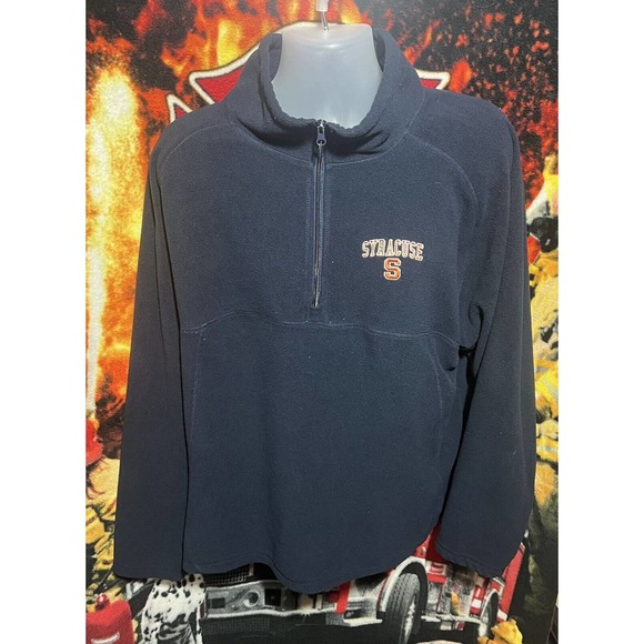 Syracuse University 1/4 Zip Up Pullover Fleece Lined Jacket Size‎ Large Blue - Picture 1 of 4